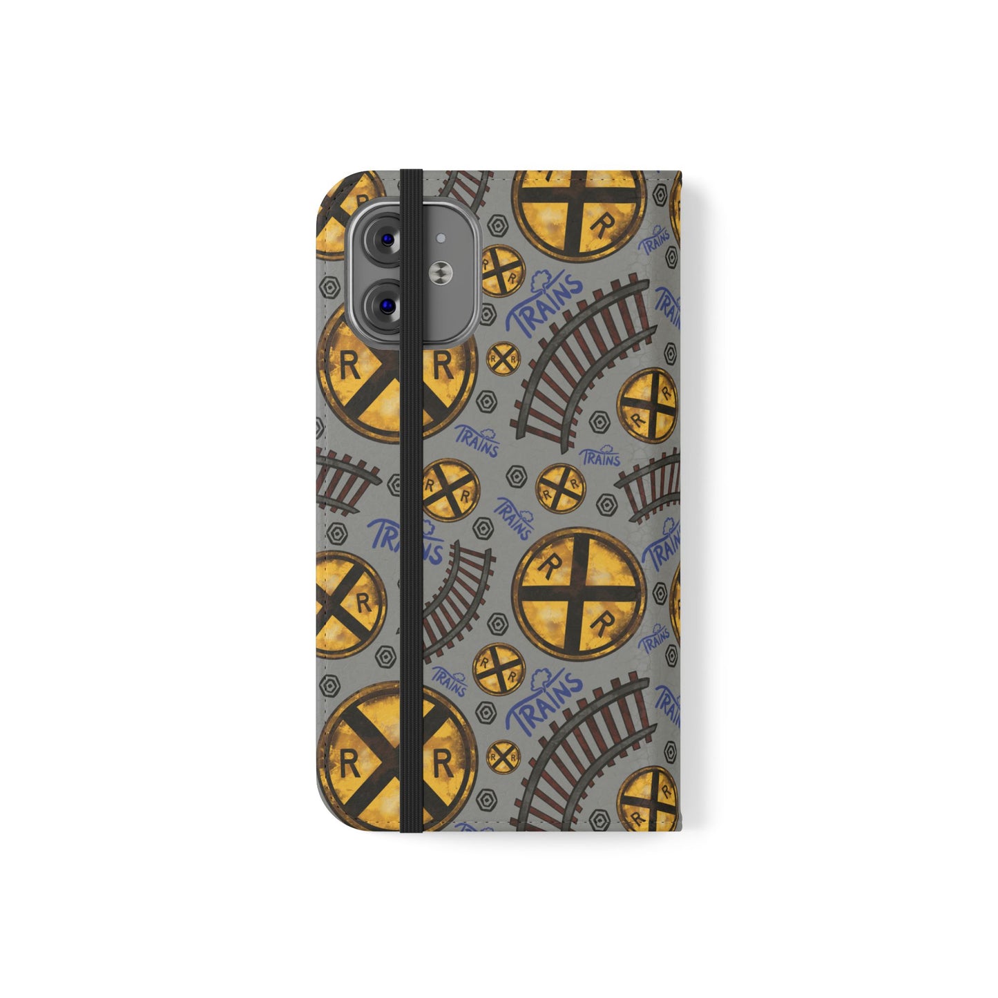 Railroad Sign Flip Wallet Phone Case