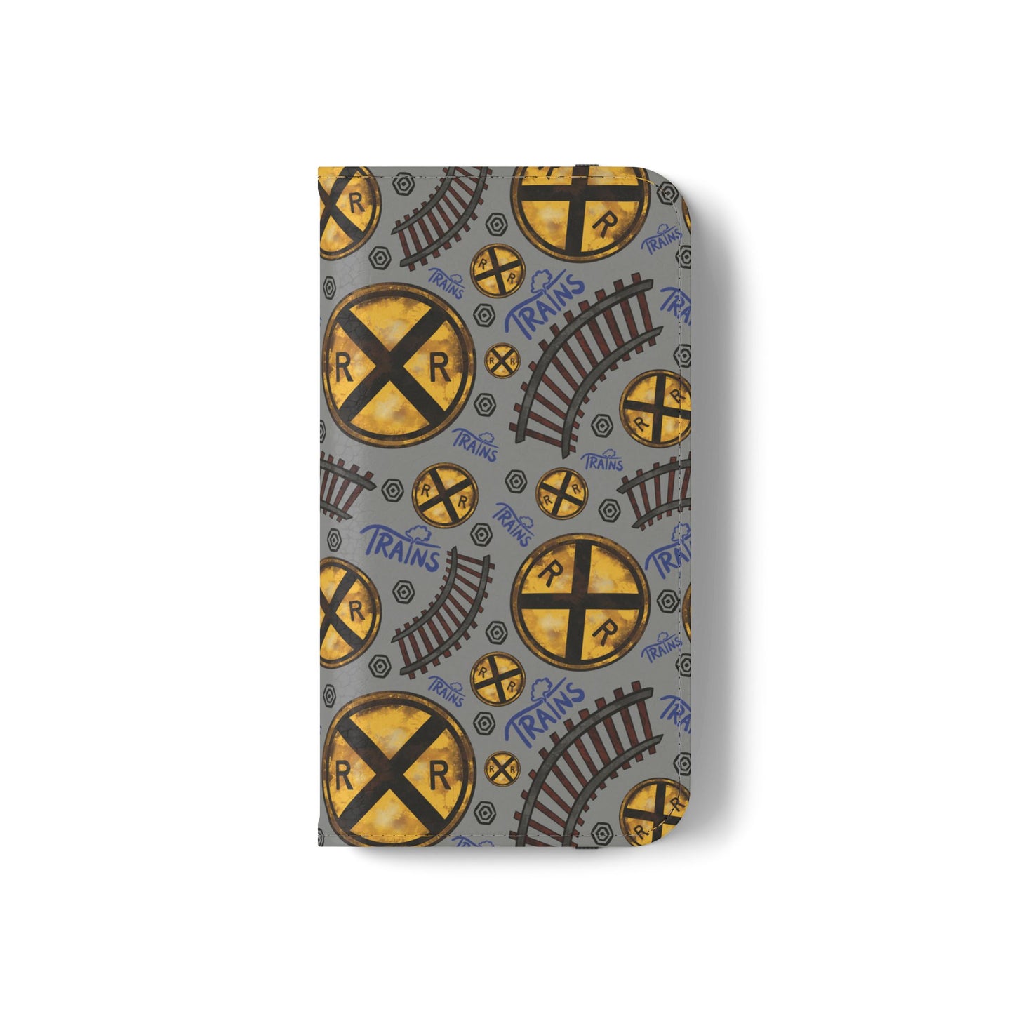Railroad Sign Flip Wallet Phone Case