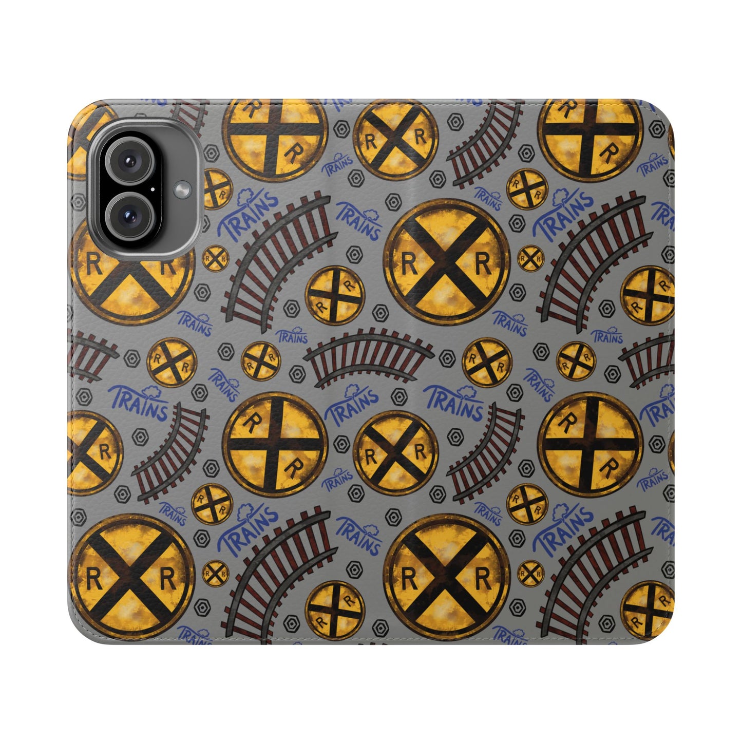 Railroad Sign Flip Wallet Phone Case