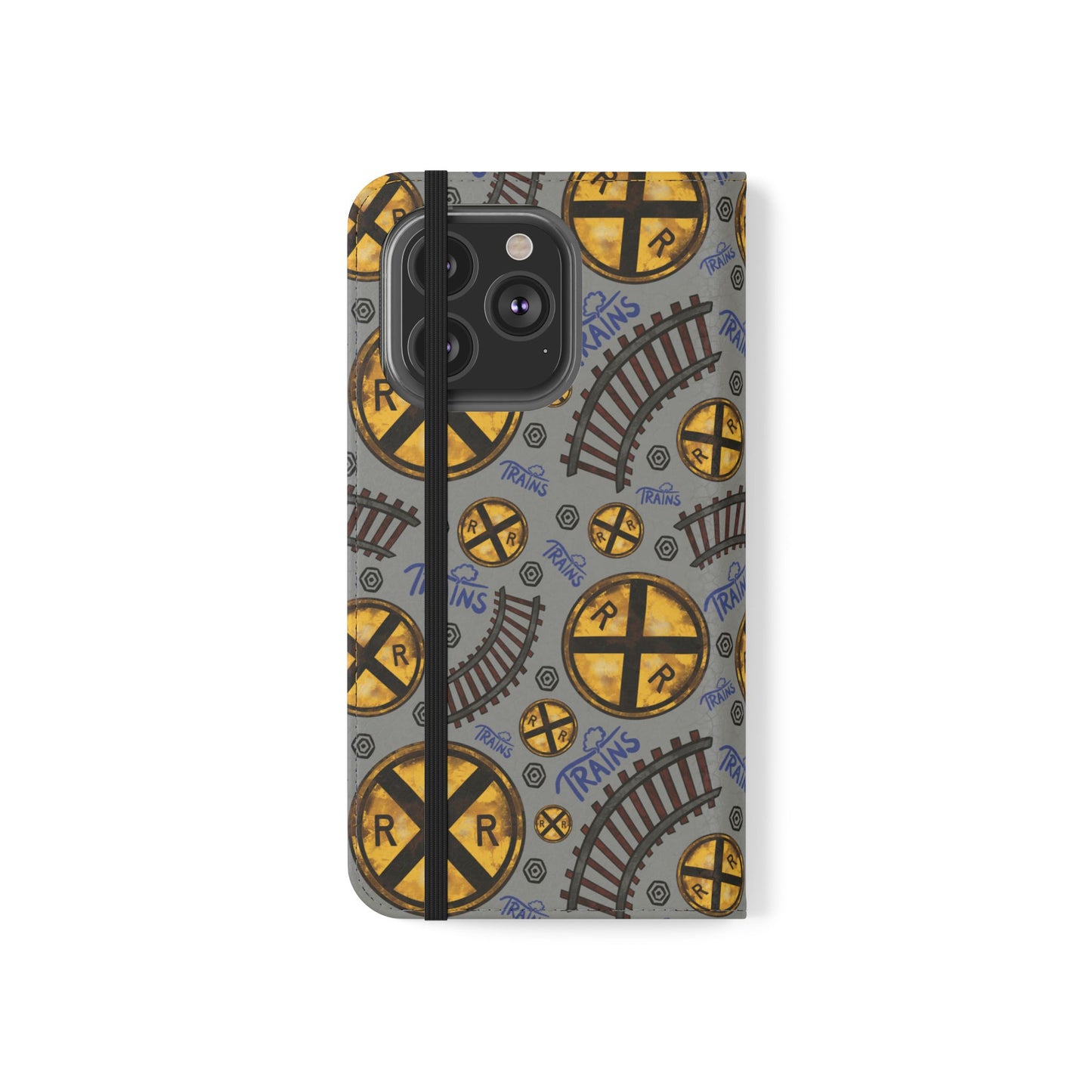 Railroad Sign Flip Wallet Phone Case