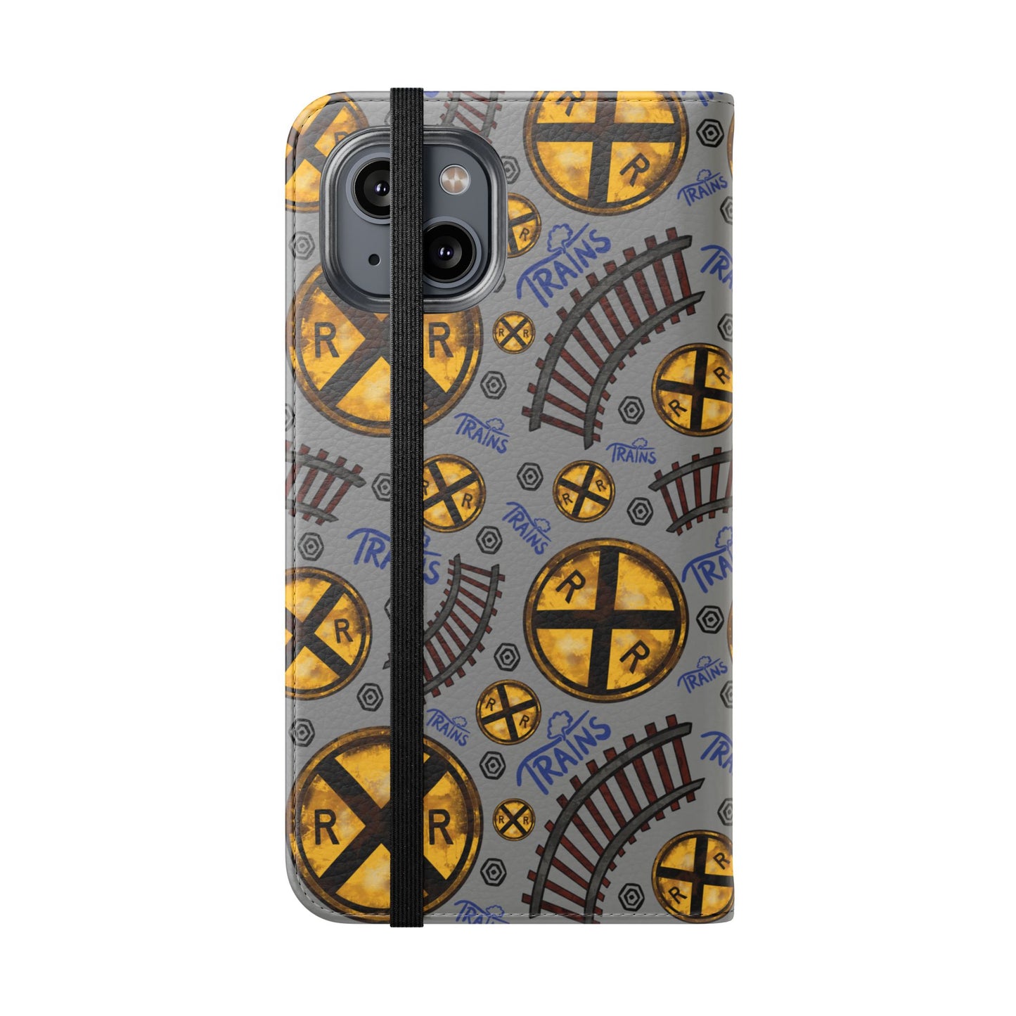 Railroad Sign Flip Wallet Phone Case