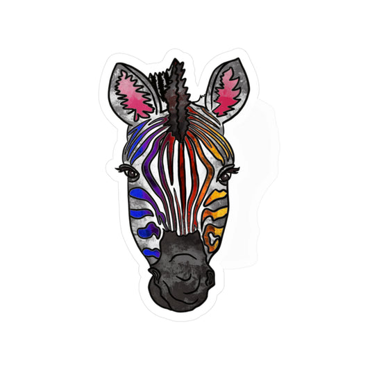 Rainbow Zebra Kiss-Cut Vinyl Sticker Decal