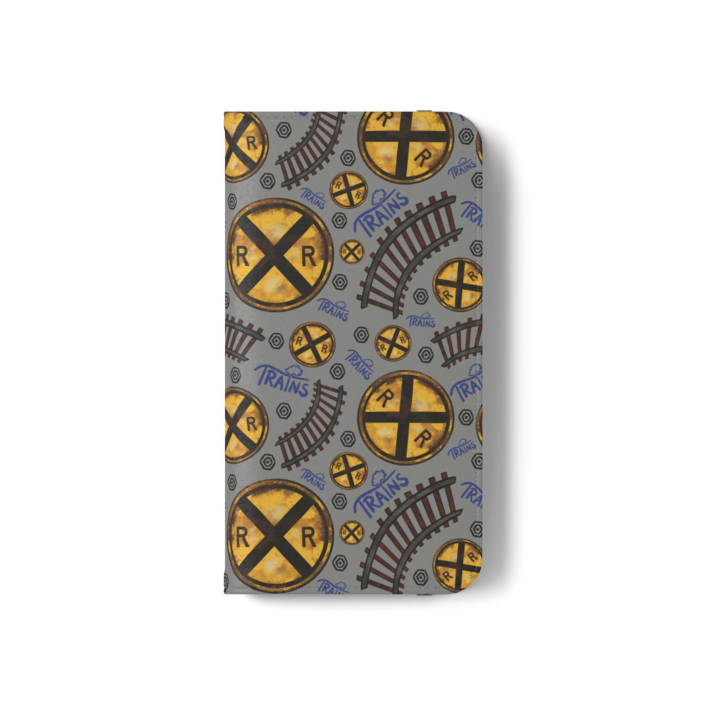 Railroad Sign Flip Wallet Phone Case