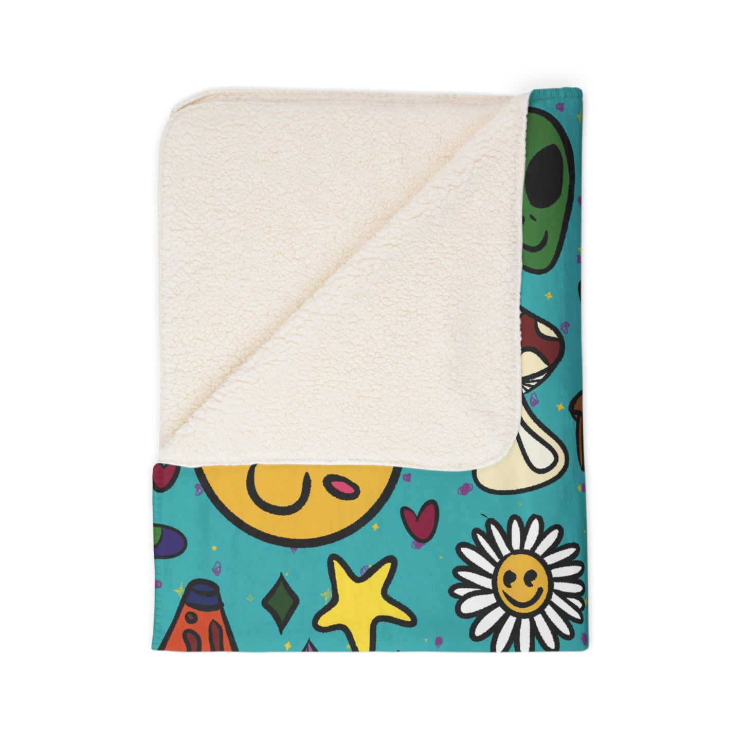 Hippie Style Fleece Sherpa Blanket