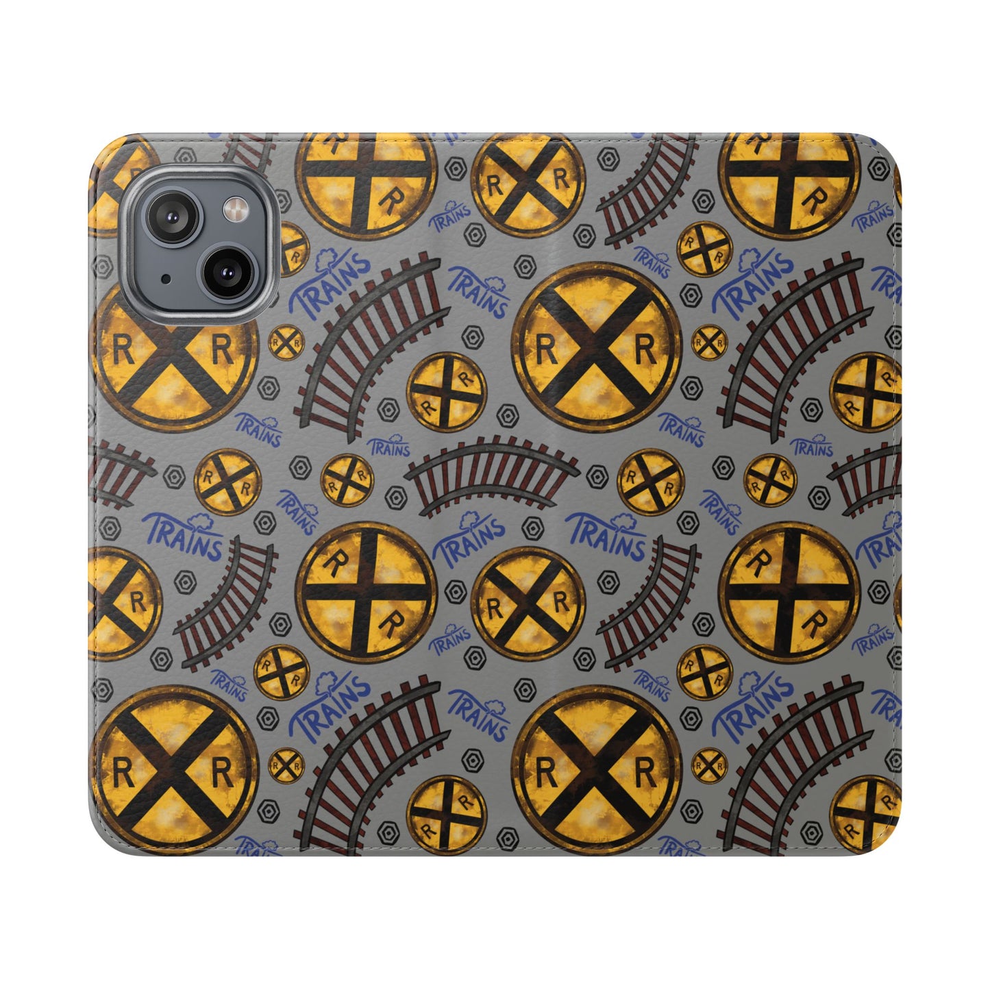 Railroad Sign Flip Wallet Phone Case