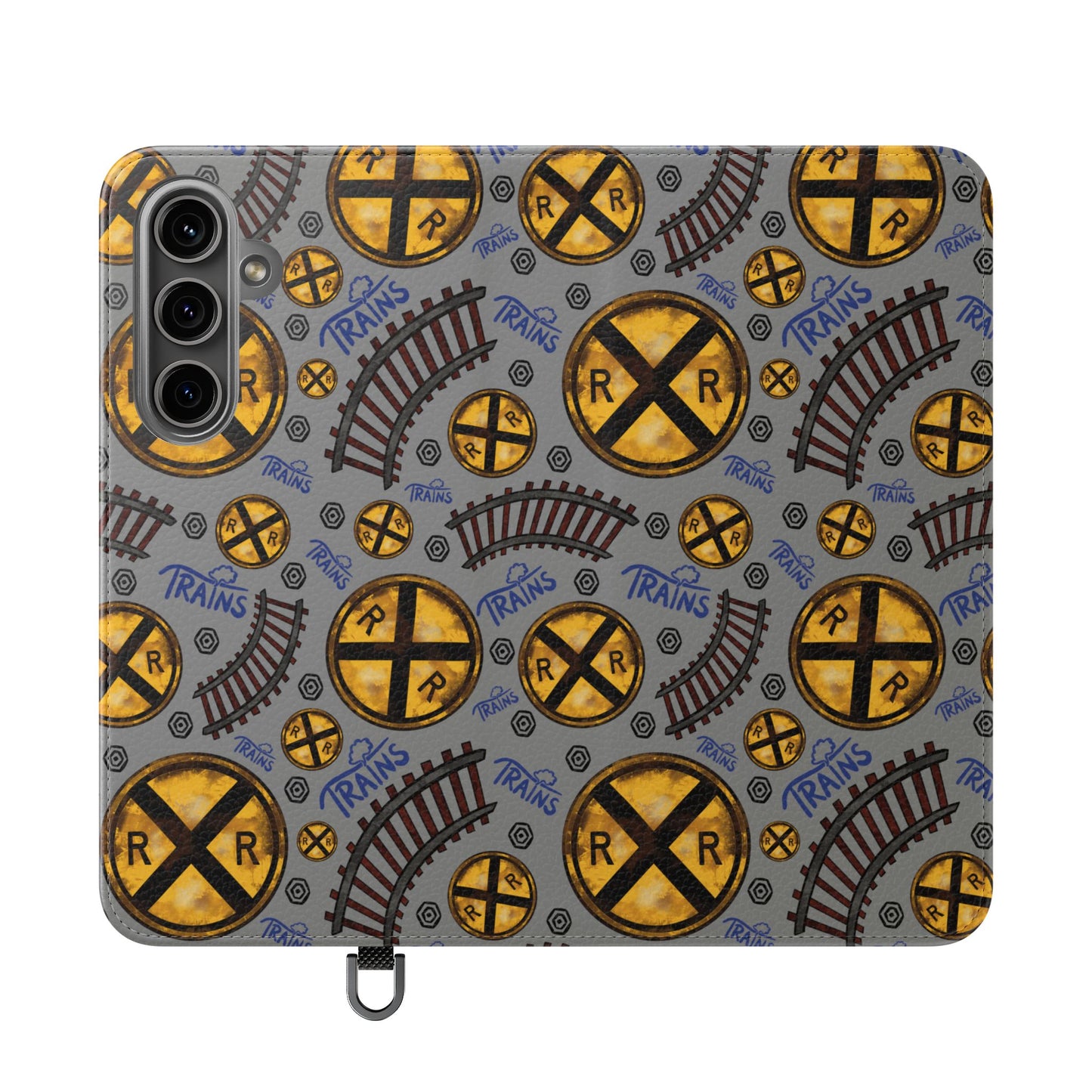 Railroad Sign Flip Wallet Phone Case