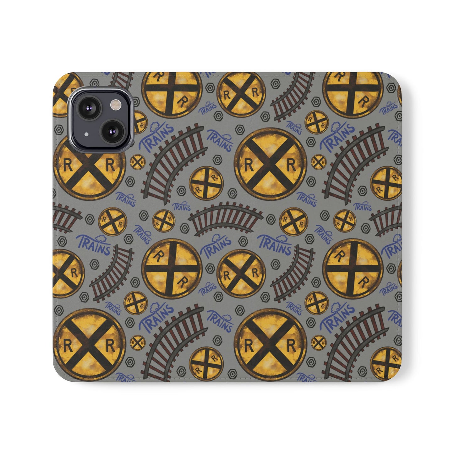 Railroad Sign Flip Wallet Phone Case