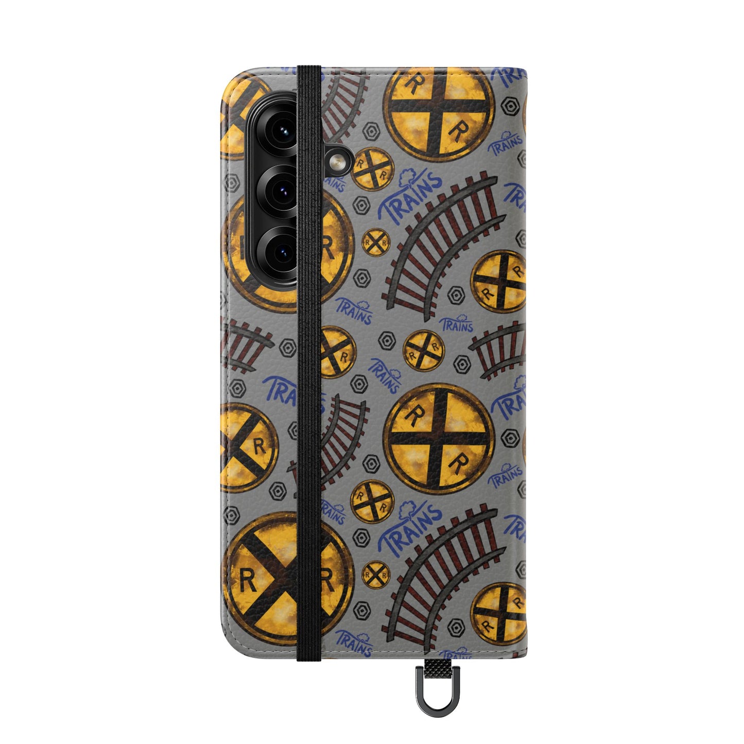 Railroad Sign Flip Wallet Phone Case