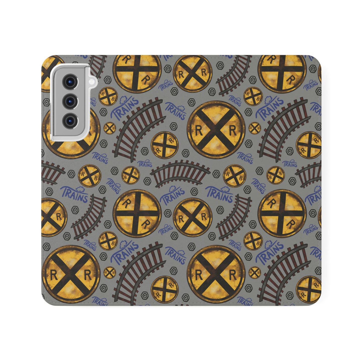 Railroad Sign Flip Wallet Phone Case
