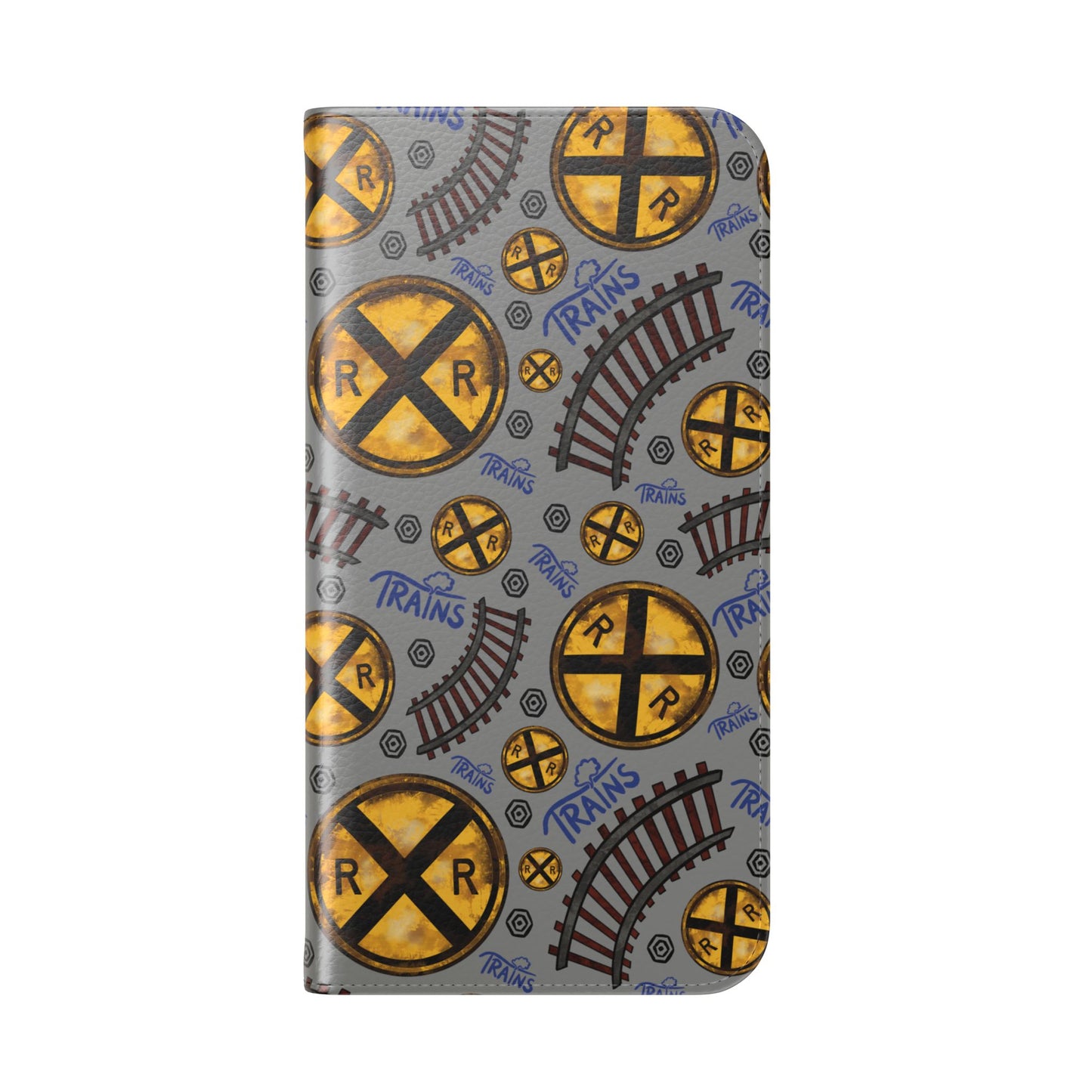Railroad Sign Flip Wallet Phone Case