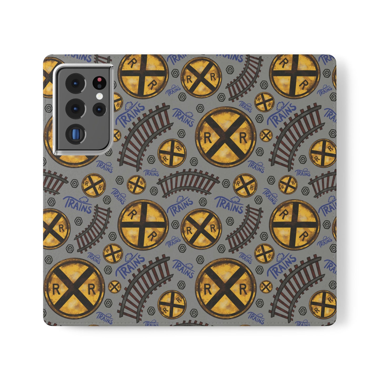Railroad Sign Flip Wallet Phone Case