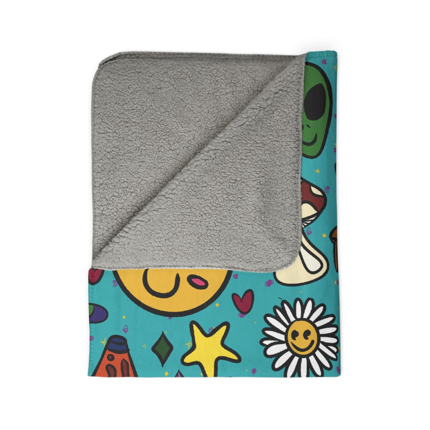 Hippie Style Fleece Sherpa Blanket