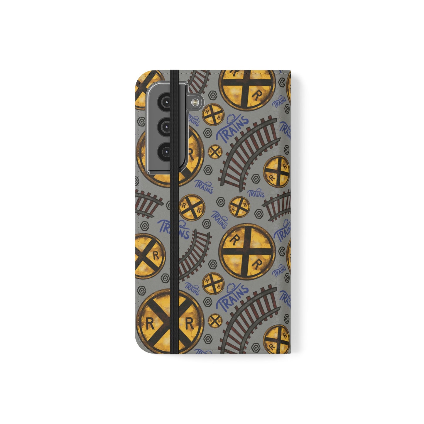 Railroad Sign Flip Wallet Phone Case