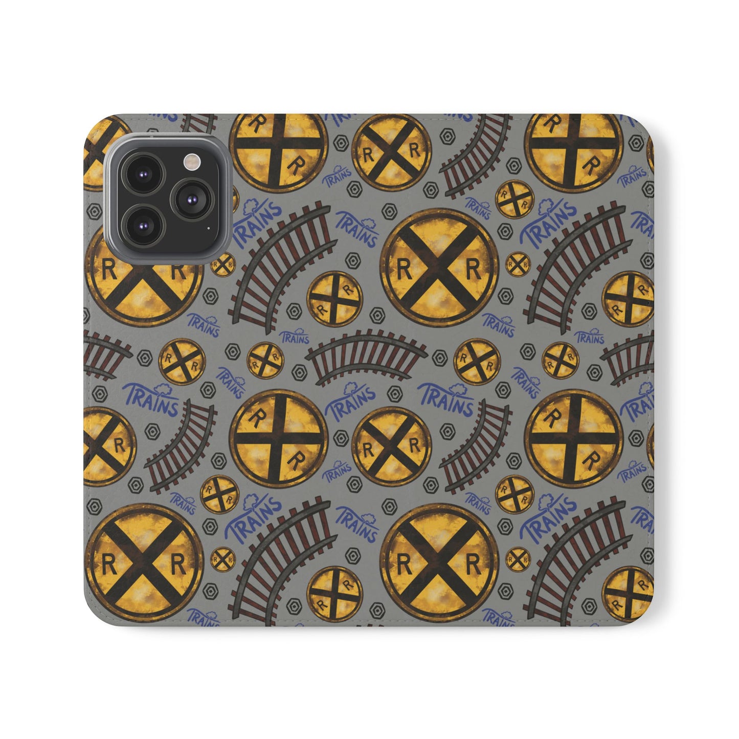 Railroad Sign Flip Wallet Phone Case