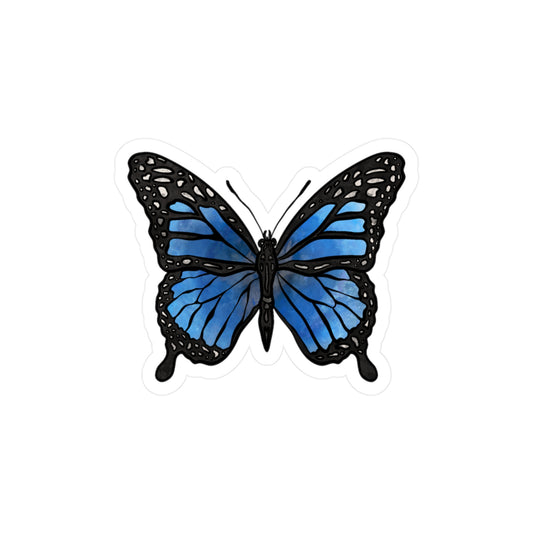 Blue Butterfly Vinyl Sticker