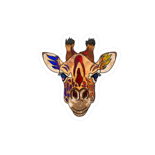 Rainbow Giraffe Kiss-Cut Vinyl Decals