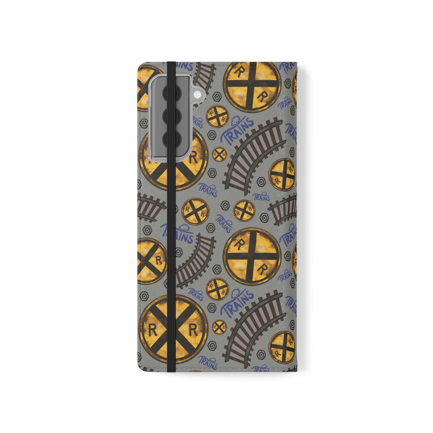 Railroad Sign Flip Wallet Phone Case