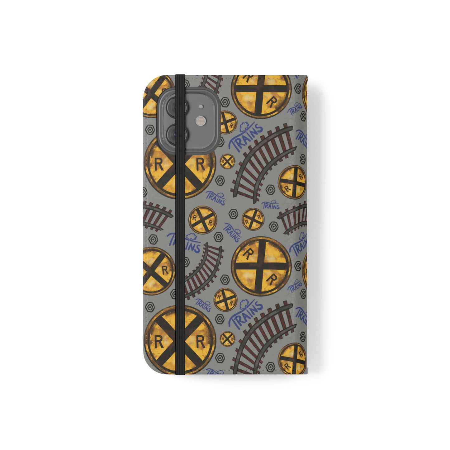 Railroad Sign Flip Wallet Phone Case
