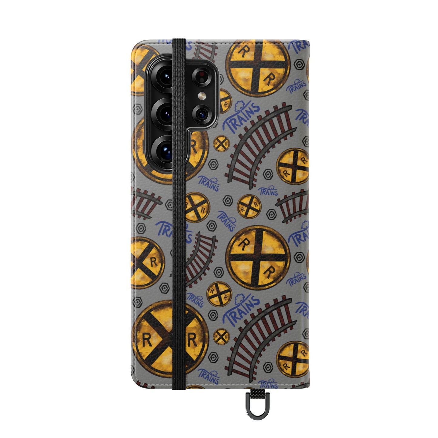 Railroad Sign Flip Wallet Phone Case