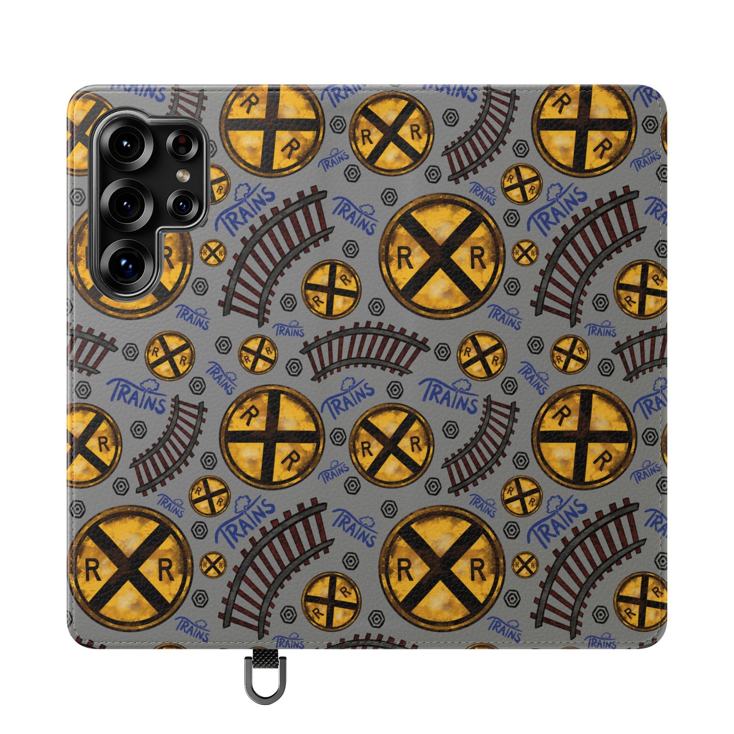 Railroad Sign Flip Wallet Phone Case