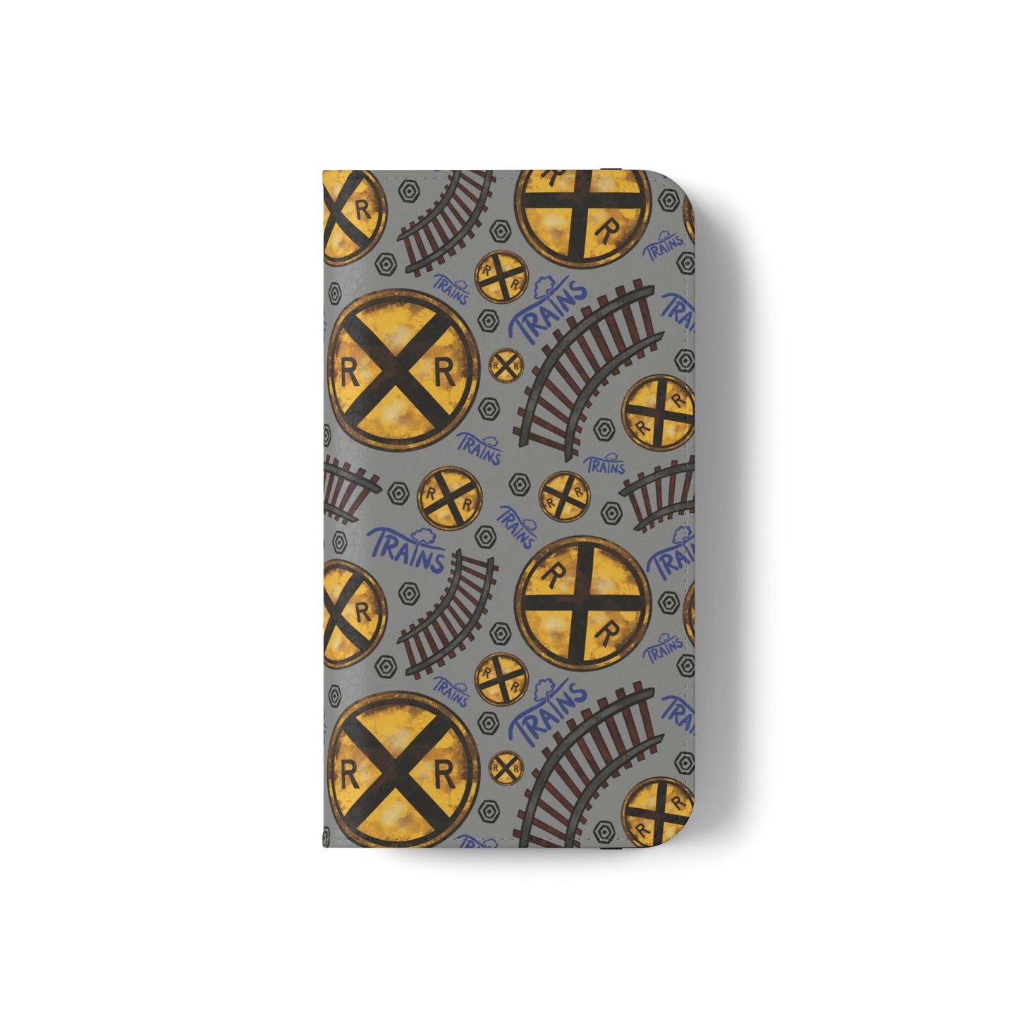 Railroad Sign Flip Wallet Phone Case