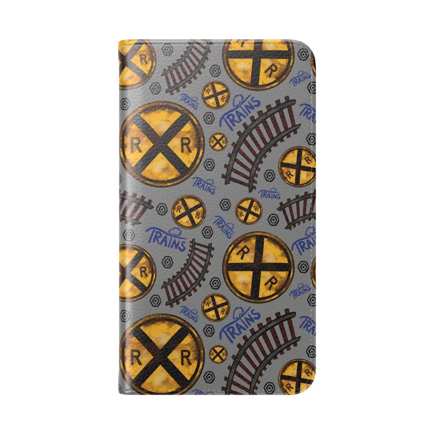 Railroad Sign Flip Wallet Phone Case