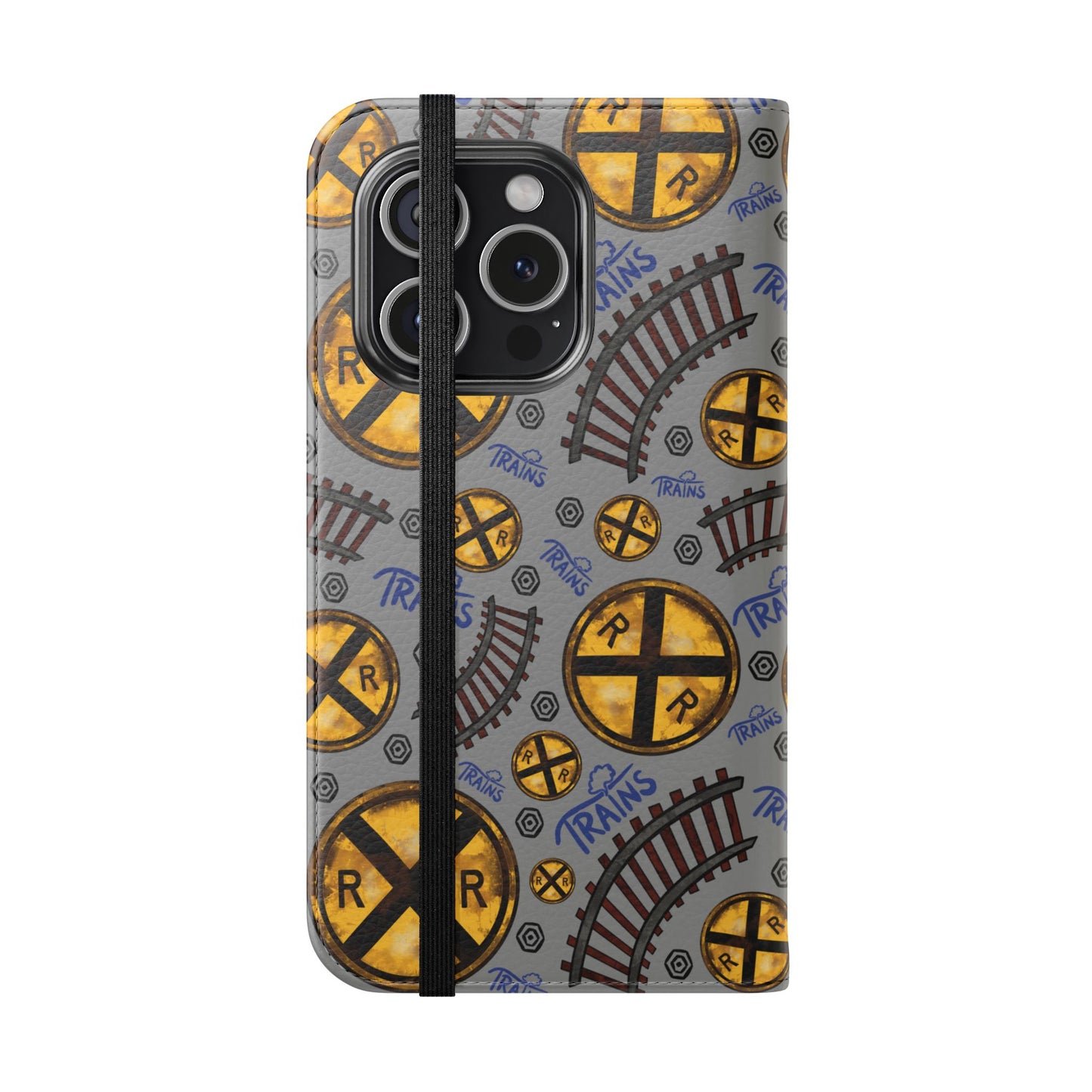 Railroad Sign Flip Wallet Phone Case