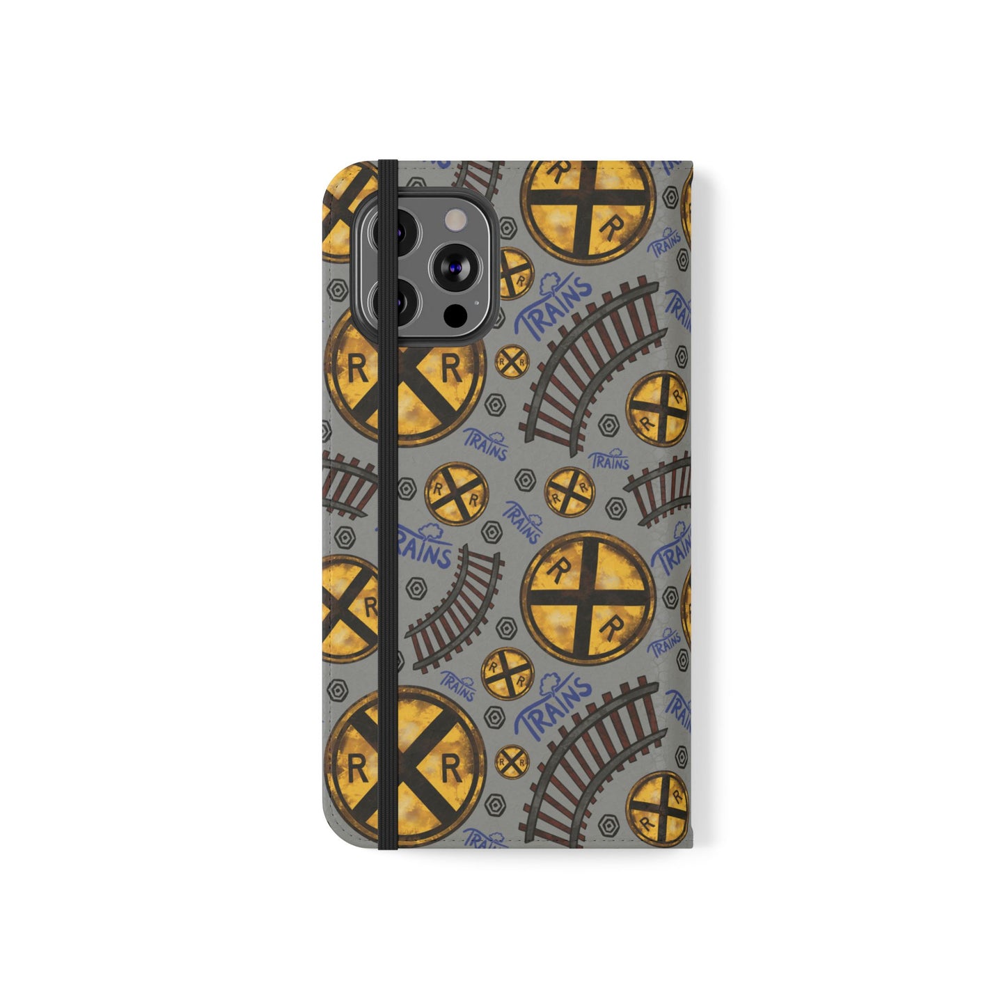 Railroad Sign Flip Wallet Phone Case