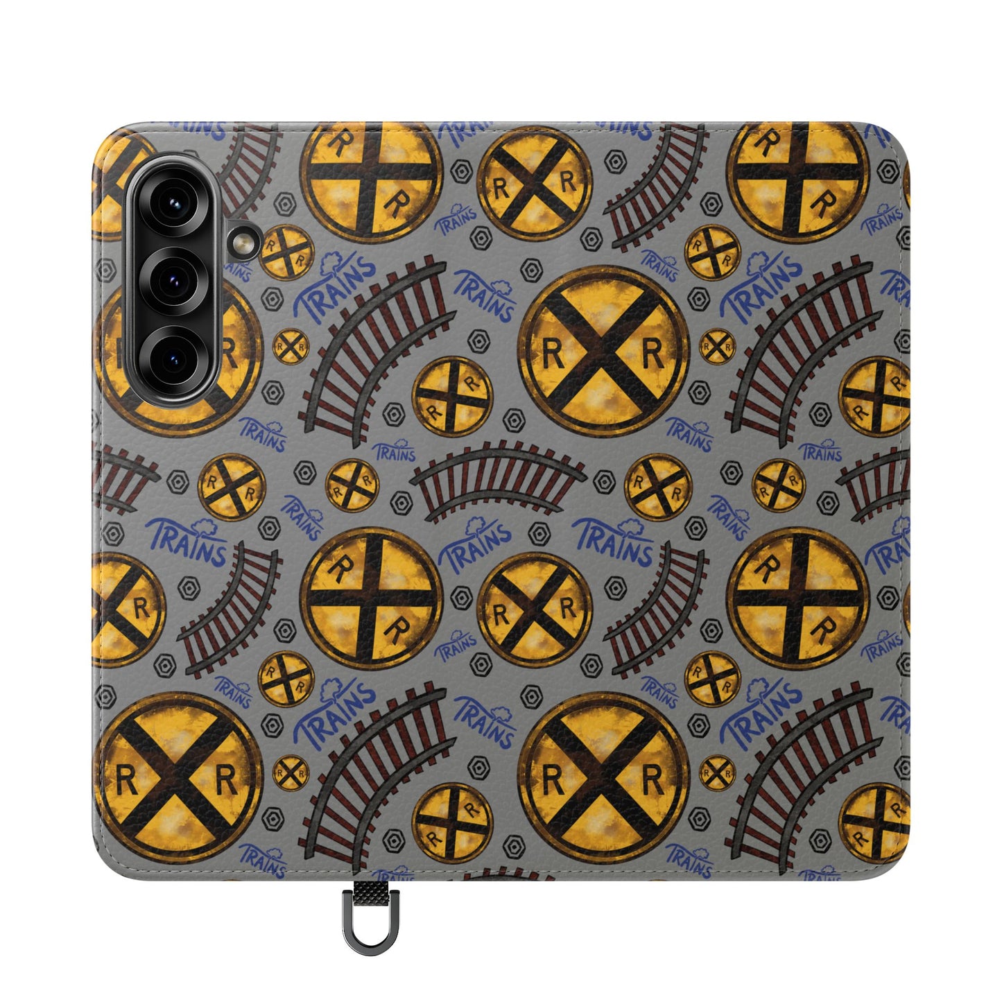 Railroad Sign Flip Wallet Phone Case