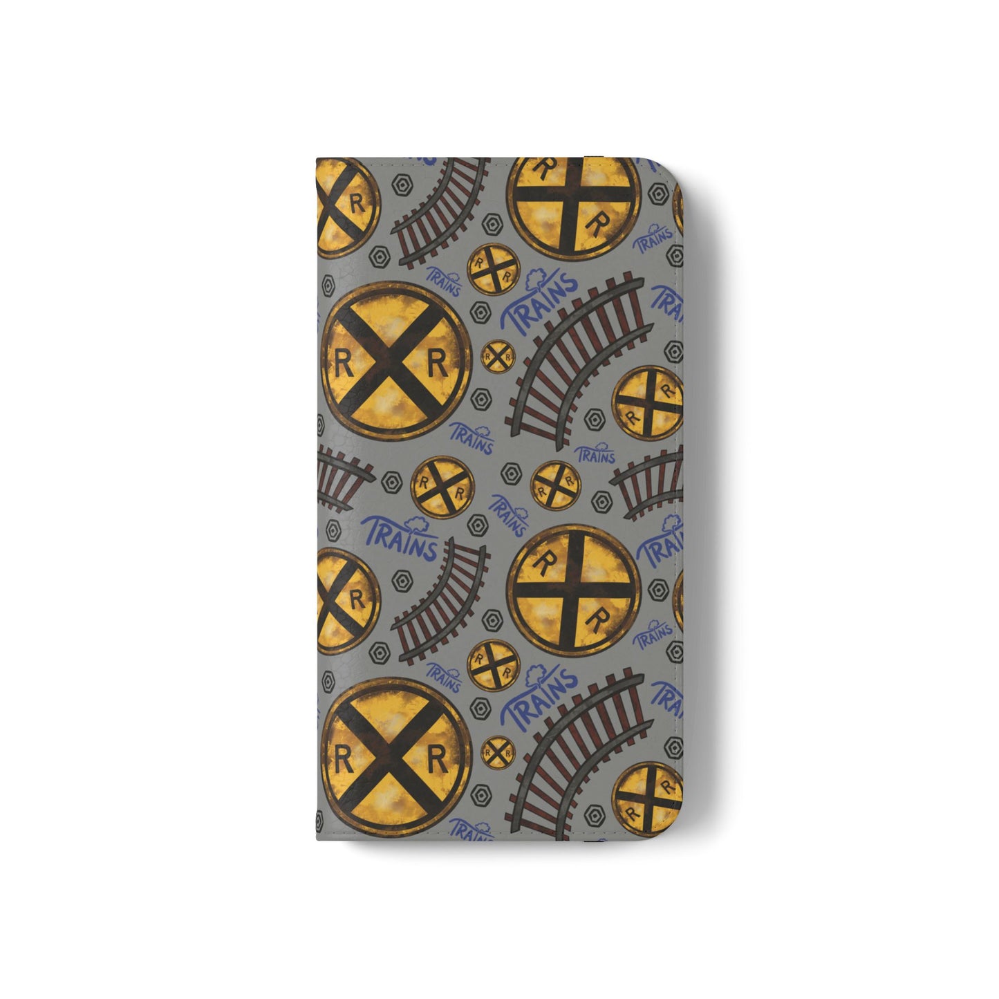 Railroad Sign Flip Wallet Phone Case