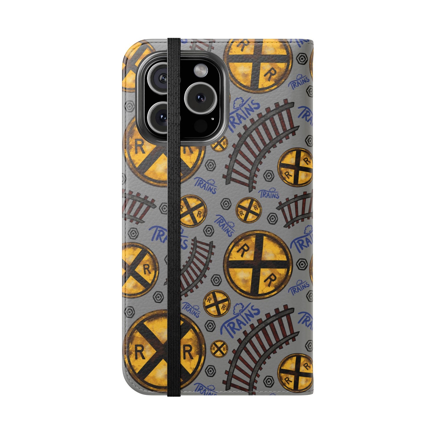 Railroad Sign Flip Wallet Phone Case
