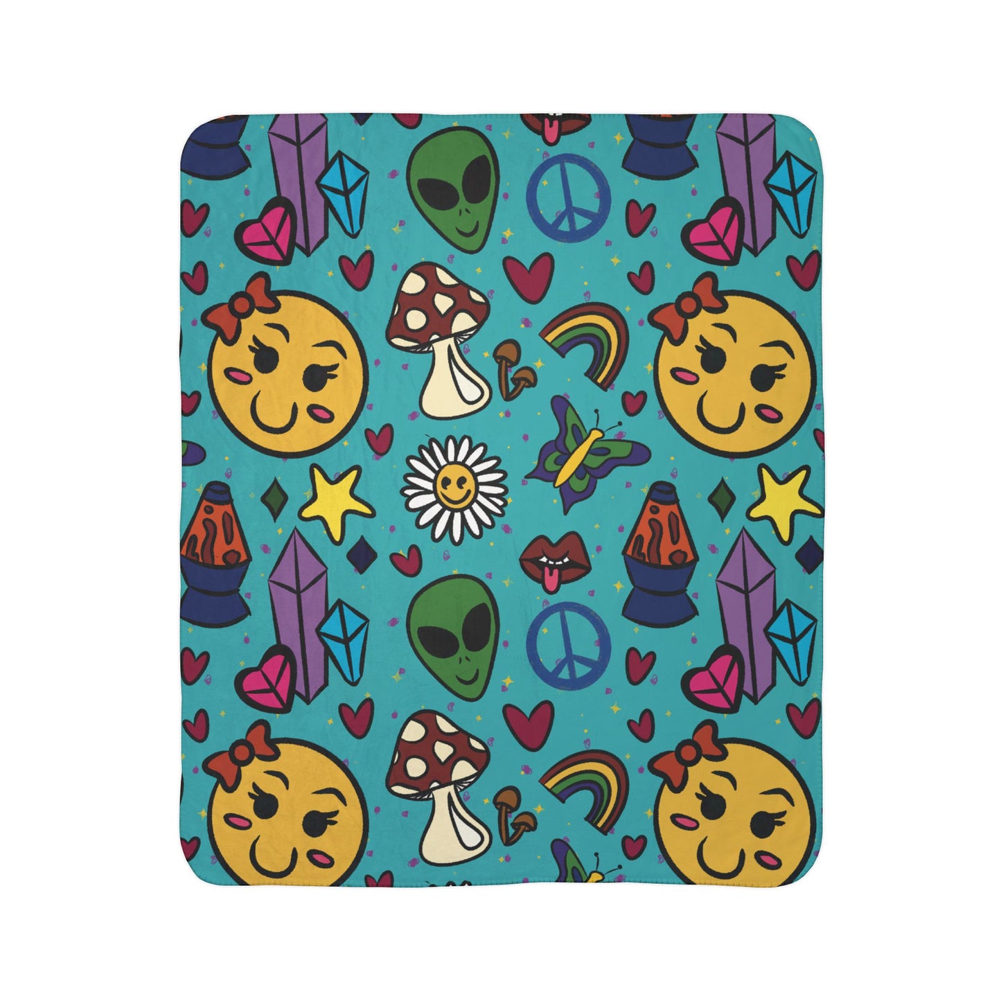 Hippie Style Fleece Sherpa Blanket