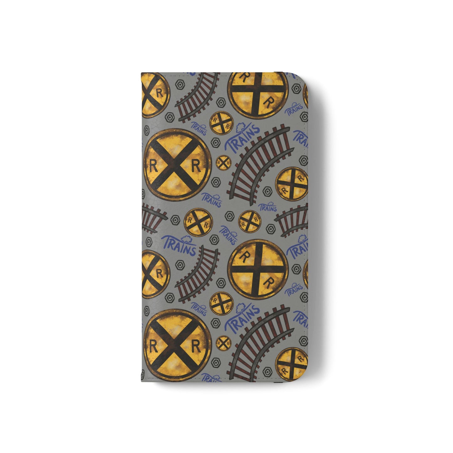 Railroad Sign Flip Wallet Phone Case