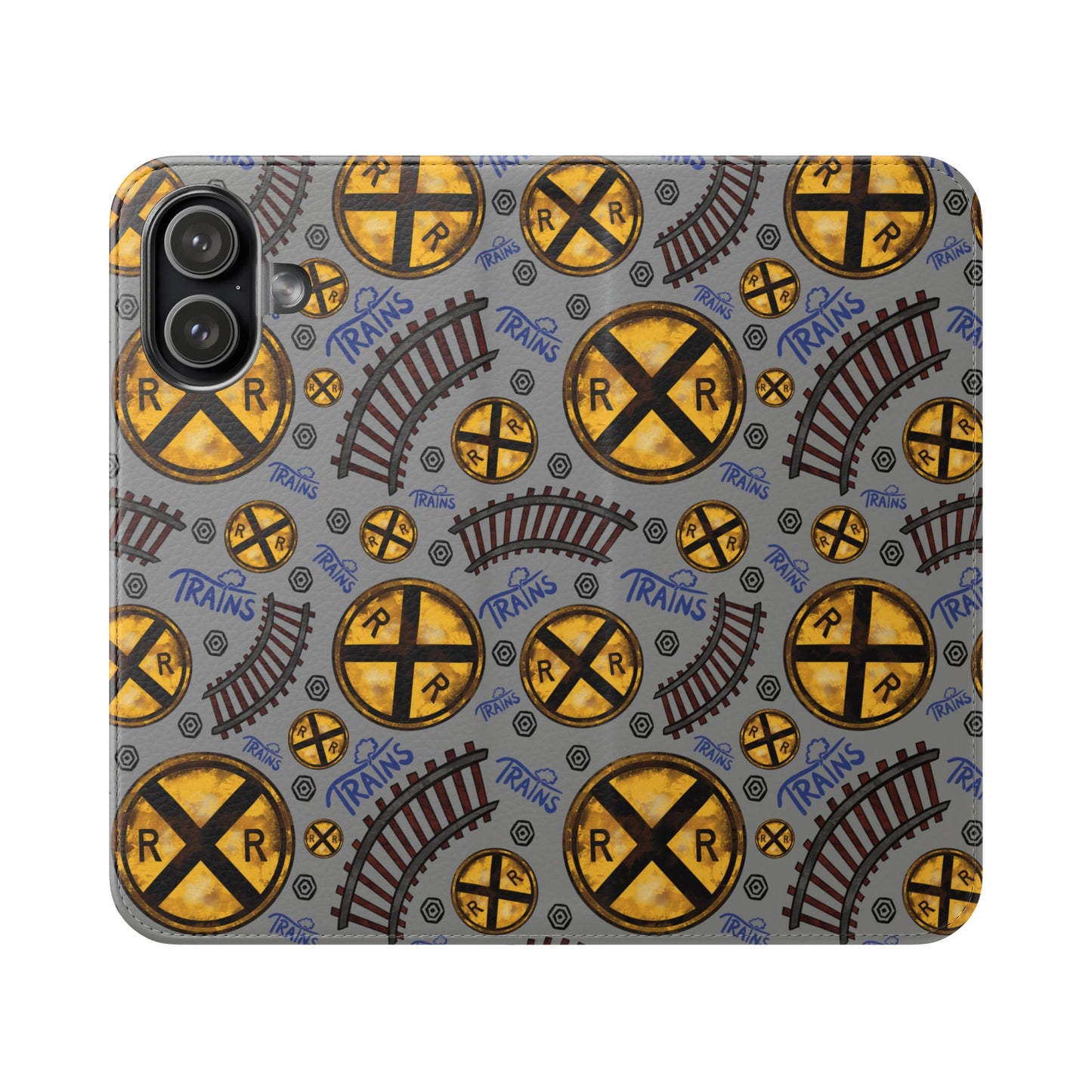 Railroad Sign Flip Wallet Phone Case