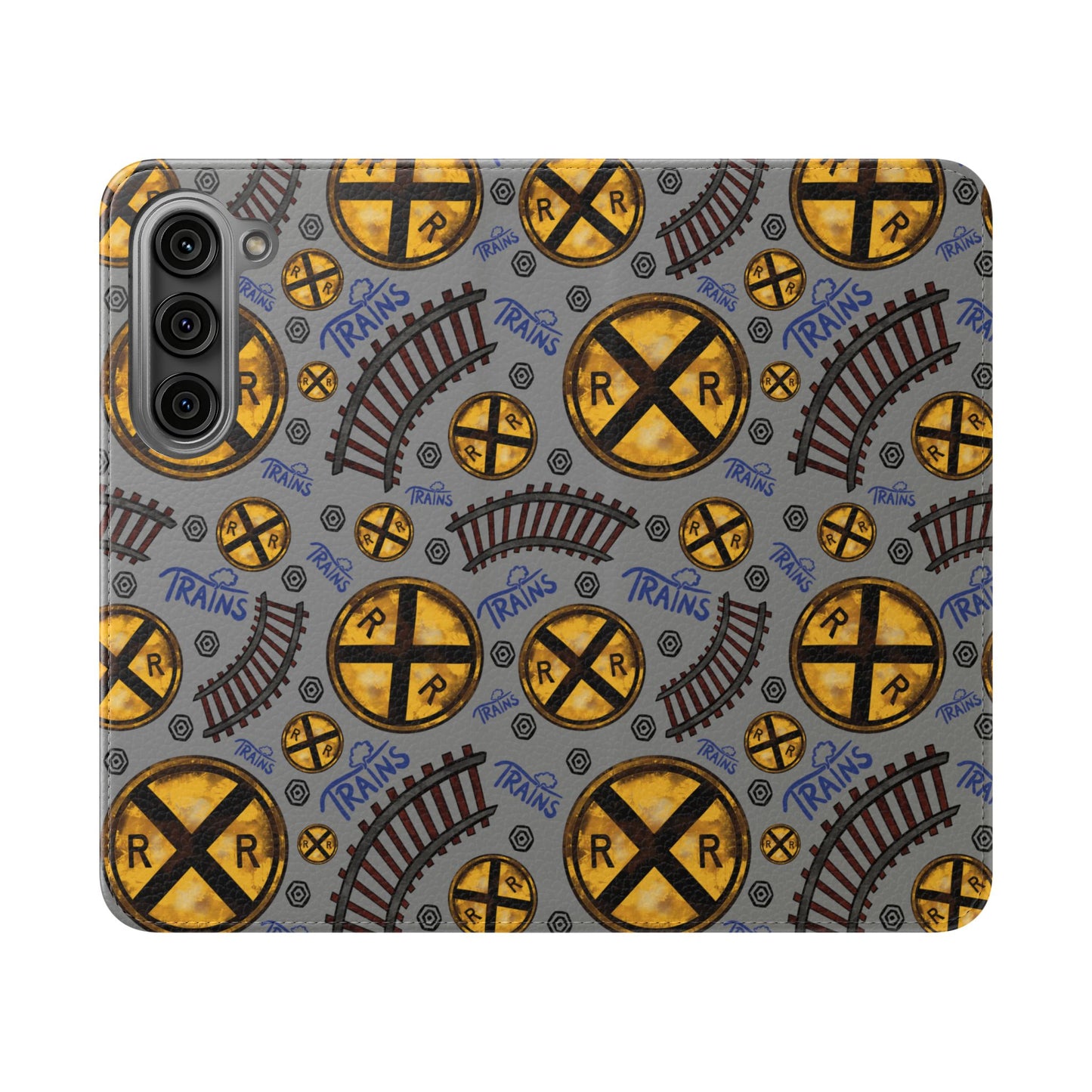 Railroad Sign Flip Wallet Phone Case