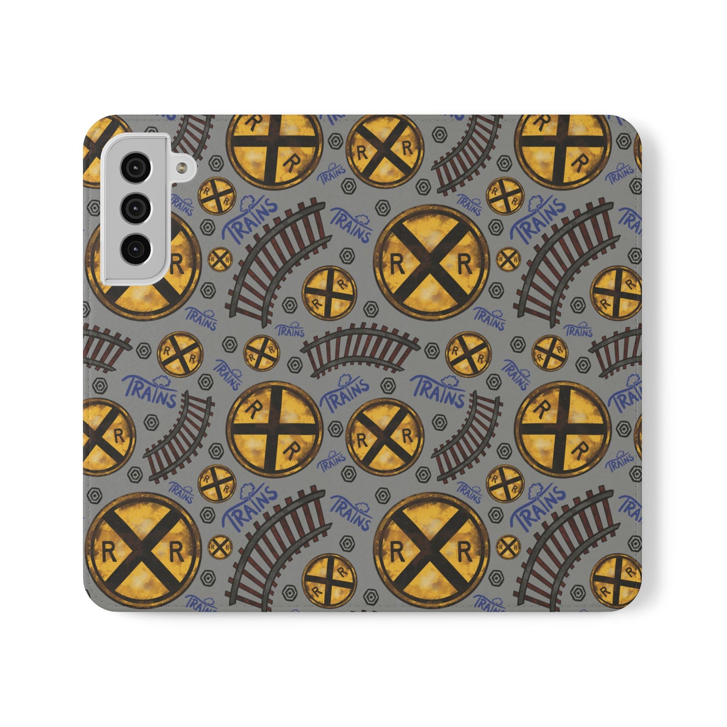 Railroad Sign Flip Wallet Phone Case