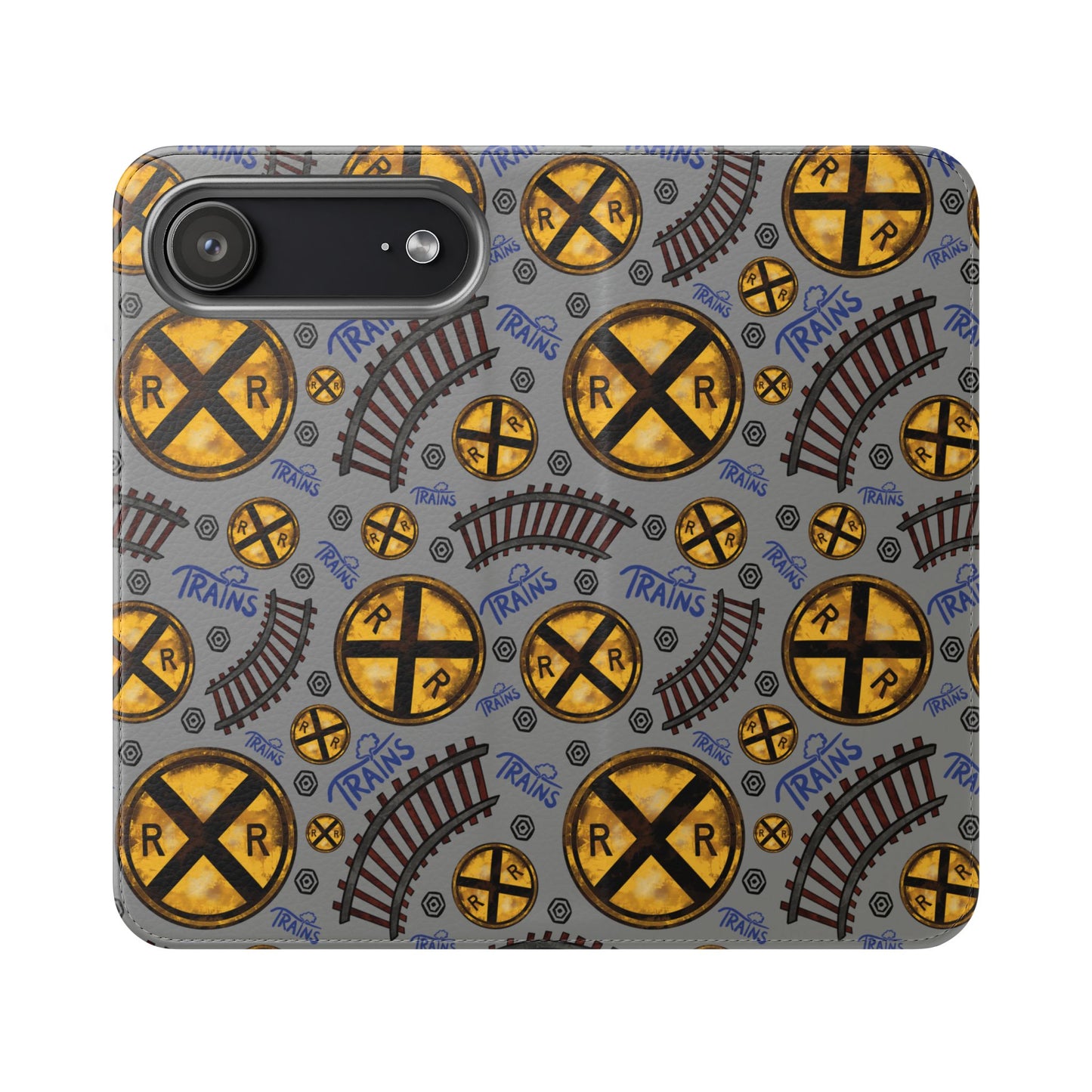 Railroad Sign Flip Wallet Phone Case