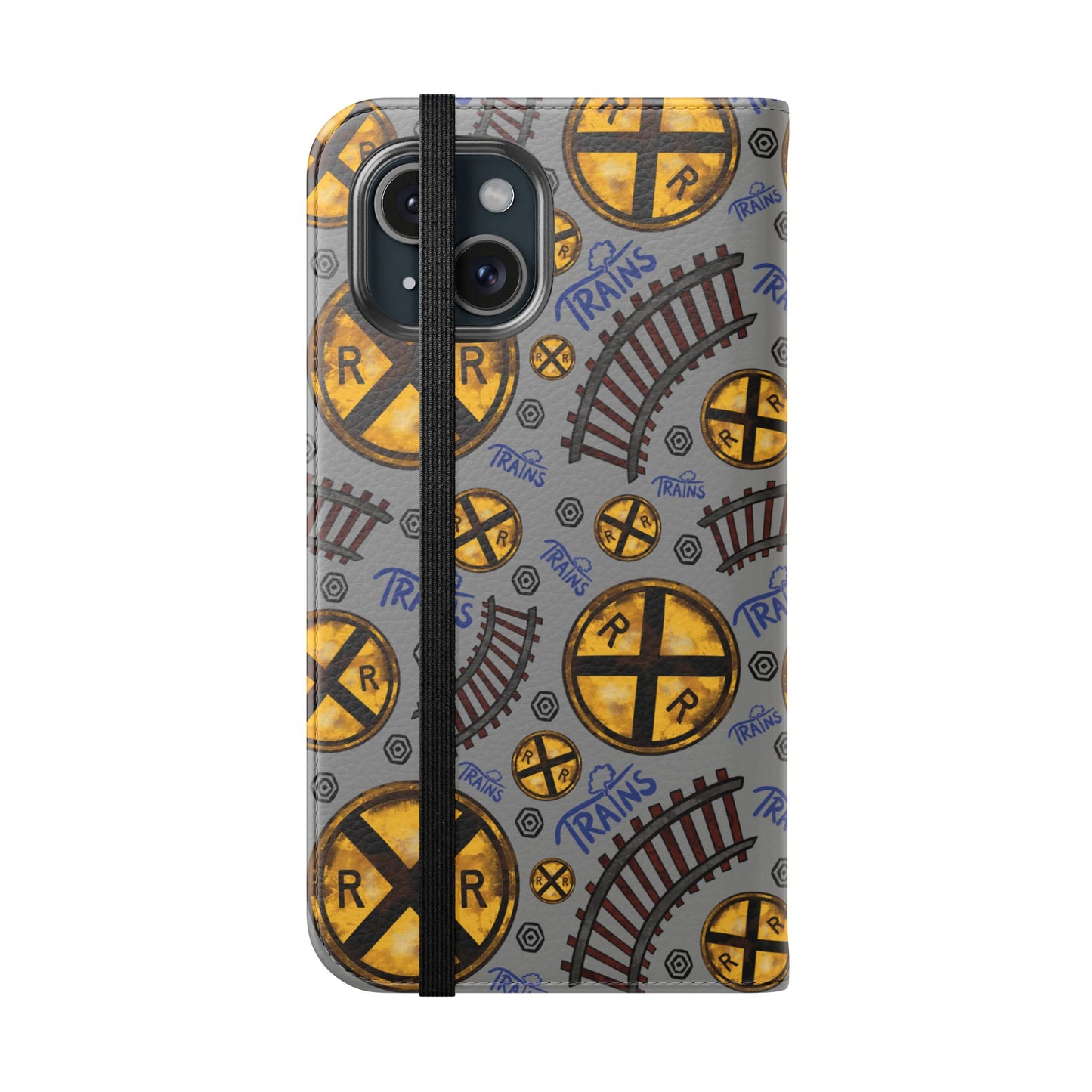 Railroad Sign Flip Wallet Phone Case