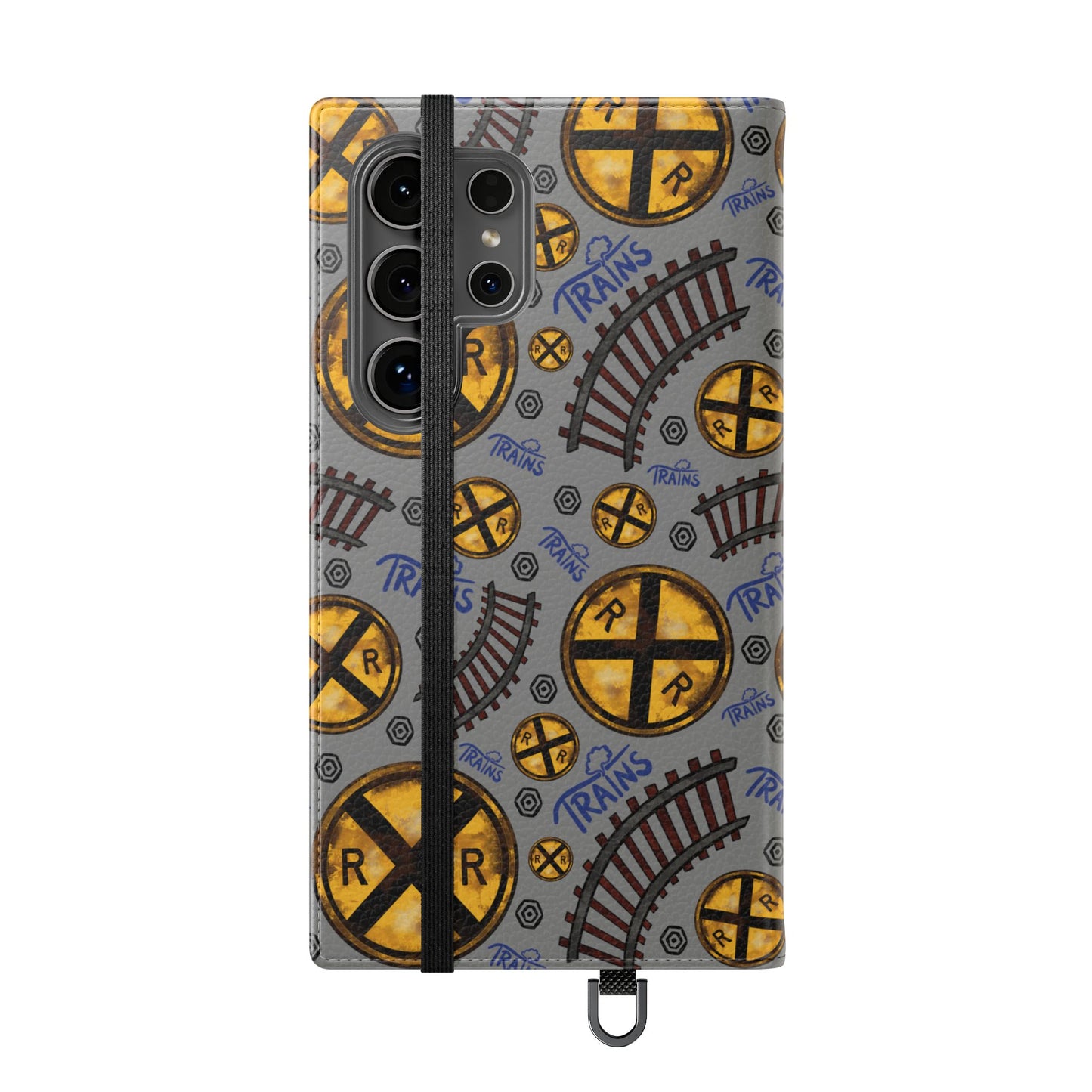 Railroad Sign Flip Wallet Phone Case