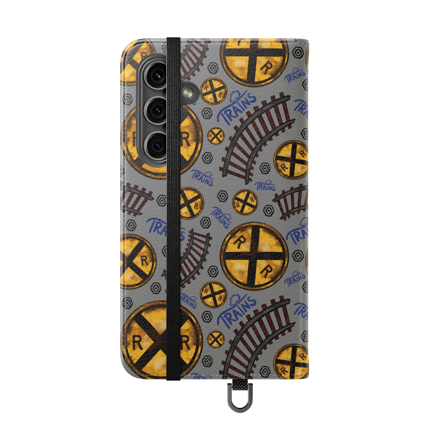 Railroad Sign Flip Wallet Phone Case