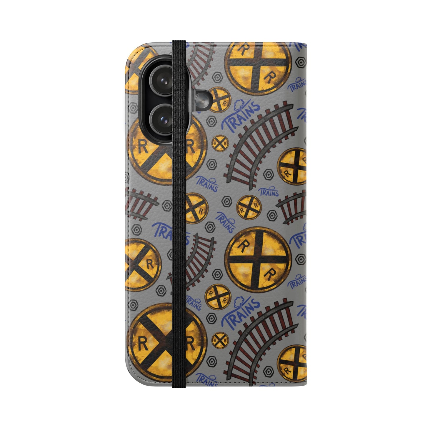 Railroad Sign Flip Wallet Phone Case