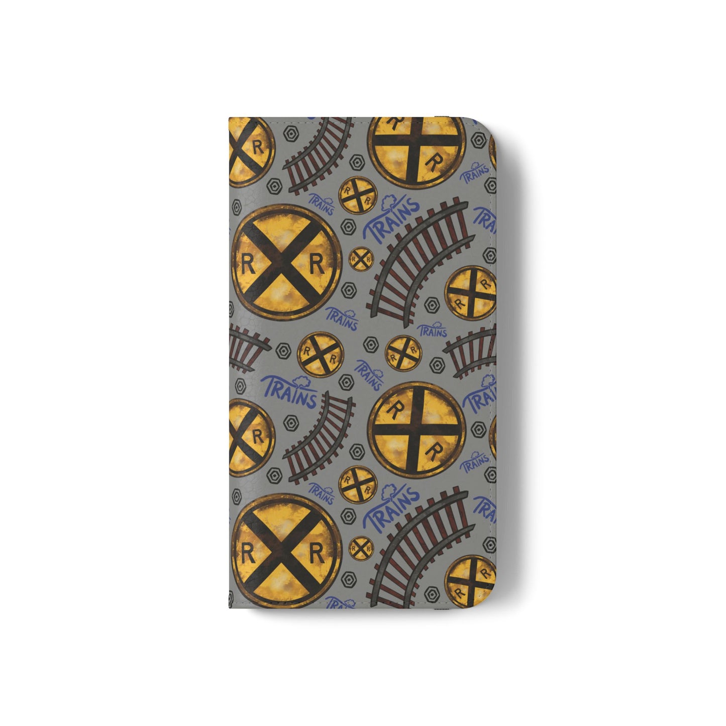Railroad Sign Flip Wallet Phone Case