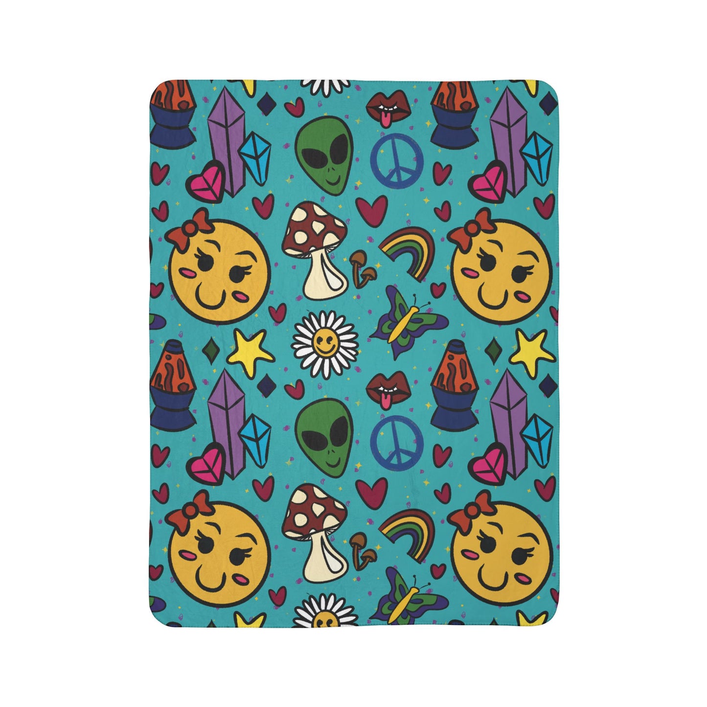 Hippie Style Fleece Sherpa Blanket