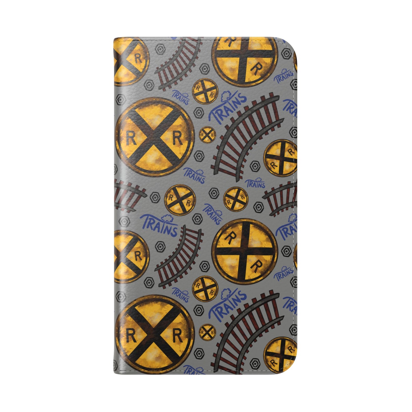 Railroad Sign Flip Wallet Phone Case