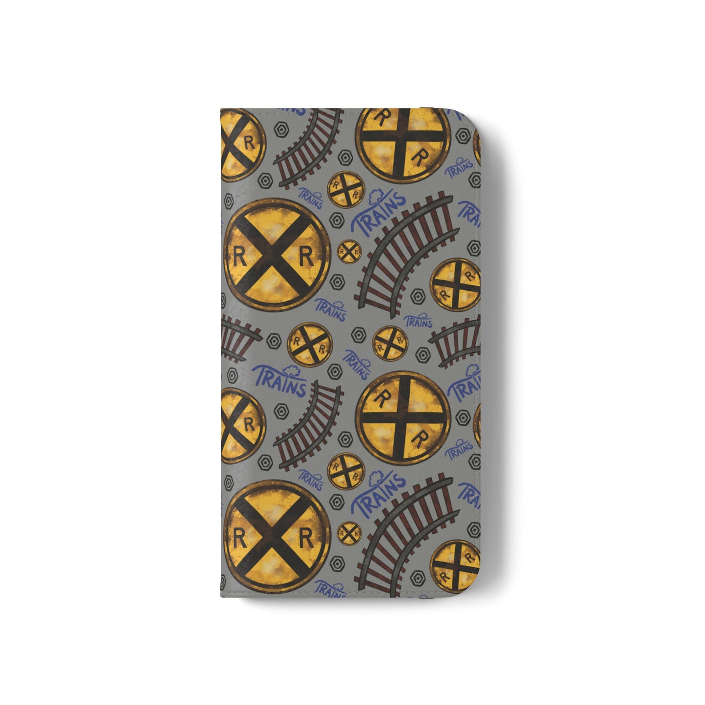 Railroad Sign Flip Wallet Phone Case