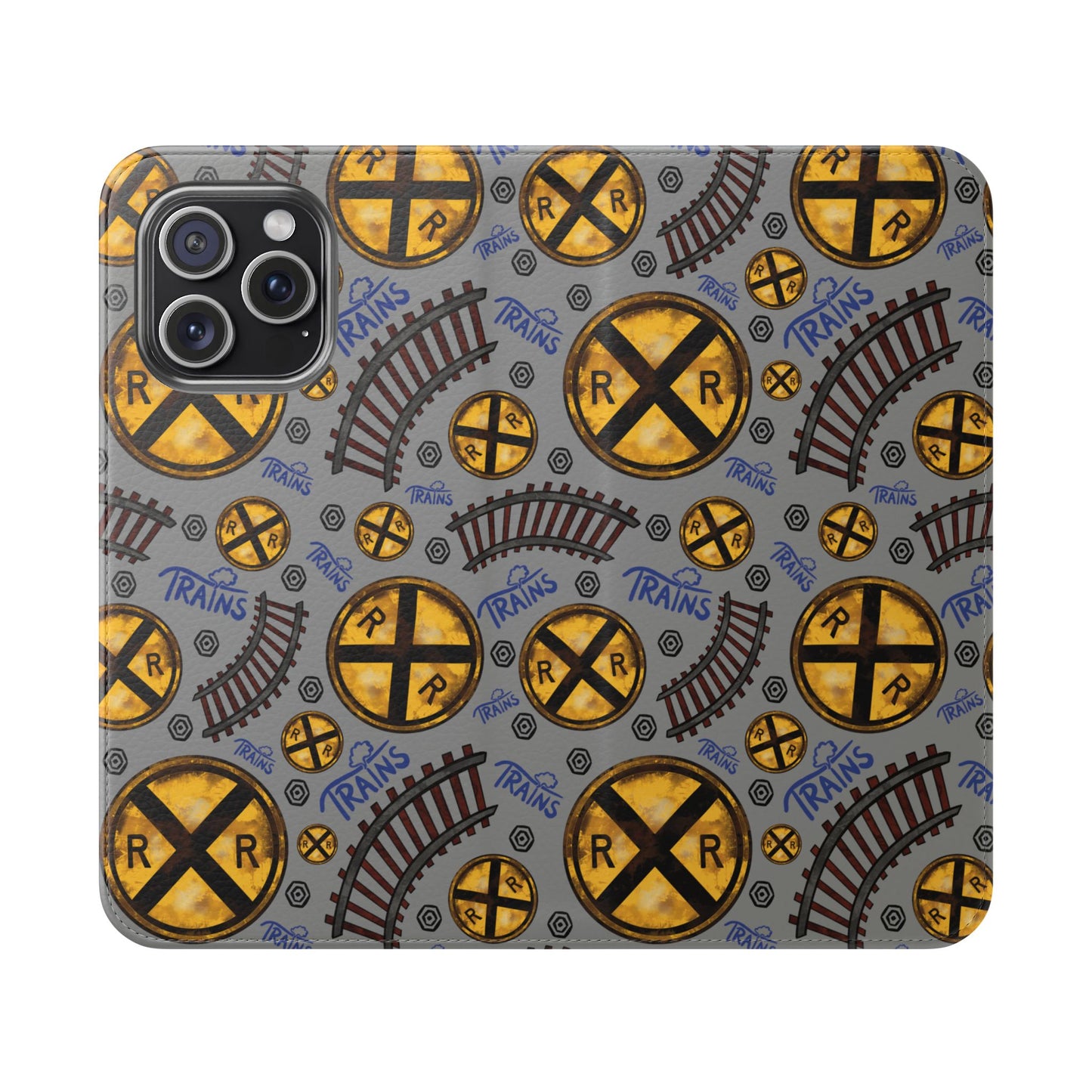 Railroad Sign Flip Wallet Phone Case