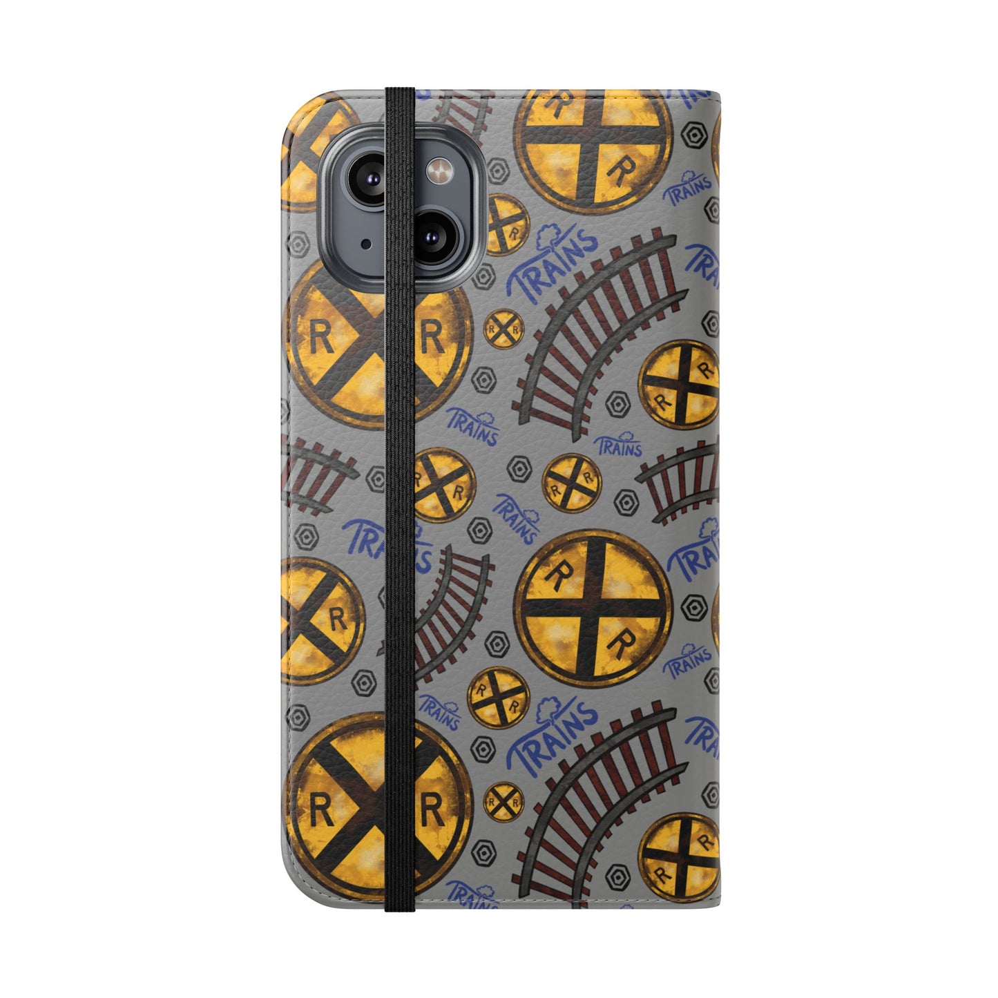 Railroad Sign Flip Wallet Phone Case