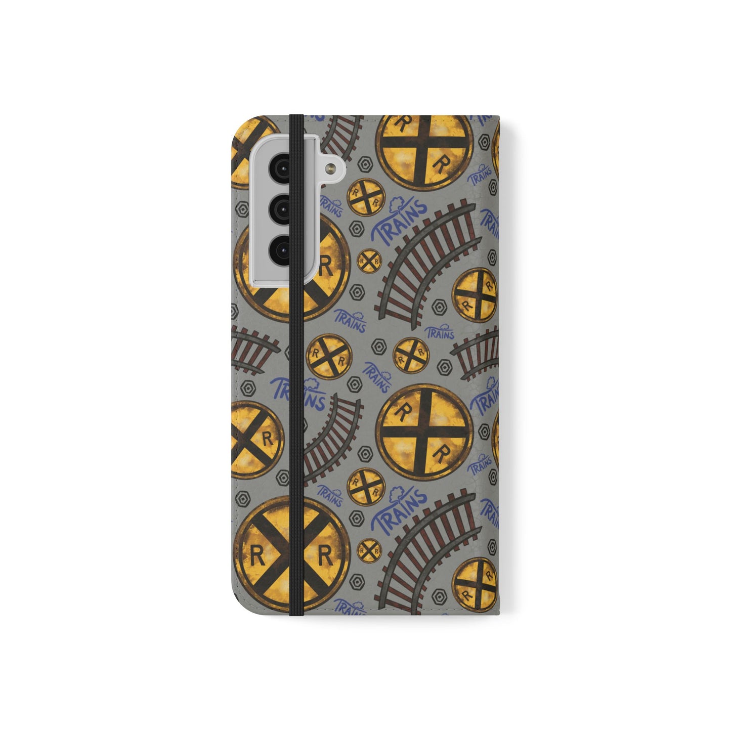 Railroad Sign Flip Wallet Phone Case