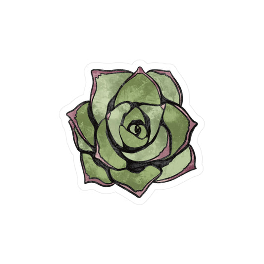 Rustic Succulent Kiss-Cut Vinyl Decals | Green Plant Stickers for Home Decor, Water Bottles, Notebooks, Gifts, Gardening Decor