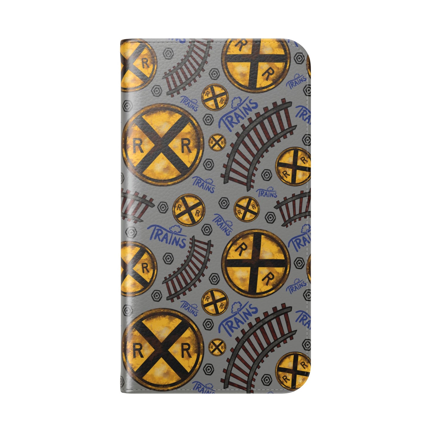 Railroad Sign Flip Wallet Phone Case
